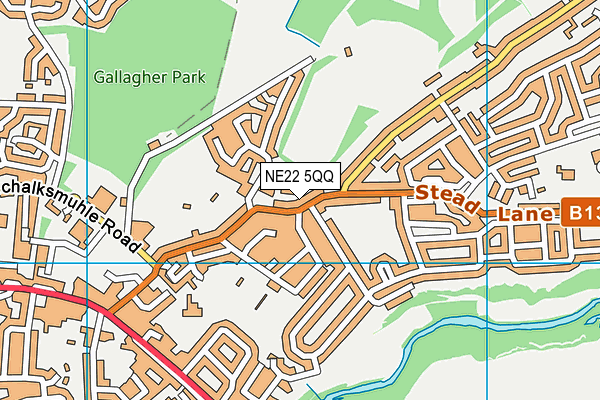 NE22 5QQ map - OS VectorMap District (Ordnance Survey)