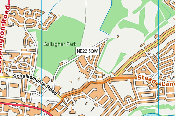 NE22 5QW map - OS VectorMap District (Ordnance Survey) NE22 5QW map - OS VectorMap District (Ordnance Survey)