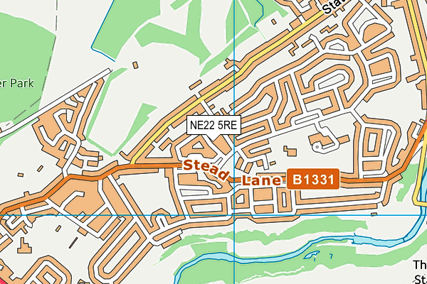 NE22 5RE map - OS VectorMap District (Ordnance Survey) NE22 5RE map - OS VectorMap District (Ordnance Survey)