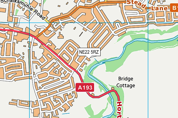 NE22 5RZ map - OS VectorMap District (Ordnance Survey) NE22 5RZ map - OS VectorMap District (Ordnance Survey)
