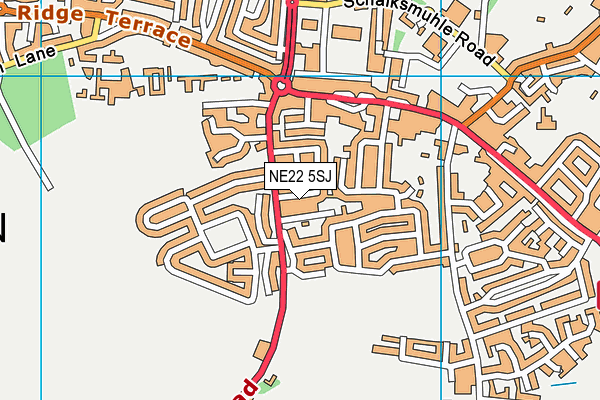 NE22 5SJ map - OS VectorMap District (Ordnance Survey) NE22 5SJ map - OS VectorMap District (Ordnance Survey)