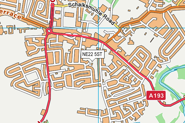 NE22 5ST map - OS VectorMap District (Ordnance Survey) NE22 5ST map - OS VectorMap District (Ordnance Survey)