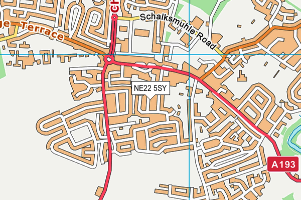 NE22 5SY map - OS VectorMap District (Ordnance Survey) NE22 5SY map - OS VectorMap District (Ordnance Survey)