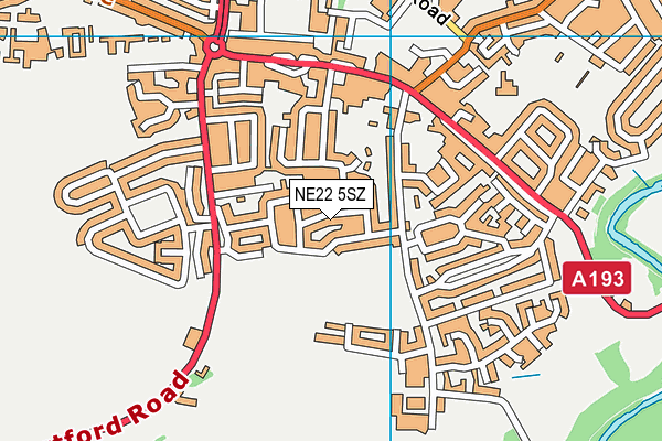 NE22 5SZ map - OS VectorMap District (Ordnance Survey) NE22 5SZ map - OS VectorMap District (Ordnance Survey)