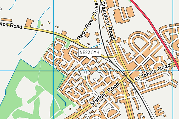 NE22 5YH map - OS VectorMap District (Ordnance Survey) NE22 5YH map - OS VectorMap District (Ordnance Survey)