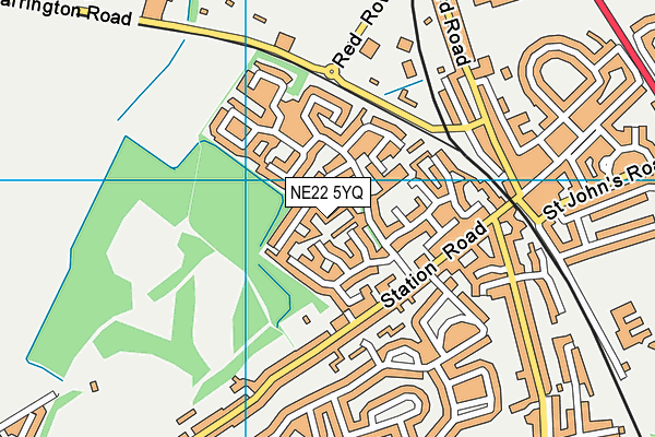 NE22 5YQ map - OS VectorMap District (Ordnance Survey) NE22 5YQ map - OS VectorMap District (Ordnance Survey)