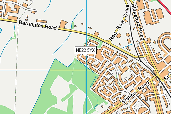 NE22 5YX map - OS VectorMap District (Ordnance Survey) NE22 5YX map - OS VectorMap District (Ordnance Survey)