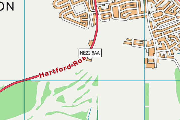 NE22 6AA map - OS VectorMap District (Ordnance Survey) NE22 6AA map - OS VectorMap District (Ordnance Survey)