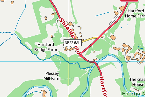 NE22 6AL map - OS VectorMap District (Ordnance Survey) NE22 6AL map - OS VectorMap District (Ordnance Survey)