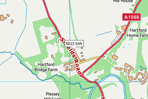 NE22 6AN map - OS VectorMap District (Ordnance Survey) NE22 6AN map - OS VectorMap District (Ordnance Survey)