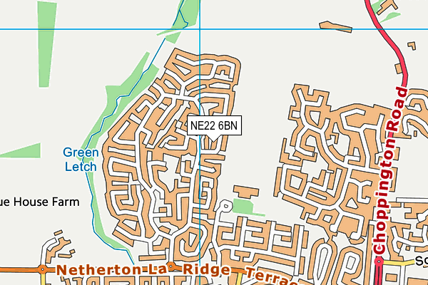 NE22 6BN map - OS VectorMap District (Ordnance Survey) NE22 6BN map - OS VectorMap District (Ordnance Survey)
