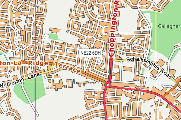 NE22 6DH map - OS VectorMap District (Ordnance Survey) NE22 6DH map - OS VectorMap District (Ordnance Survey)