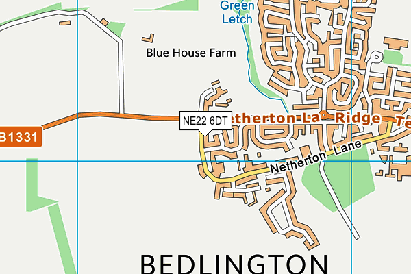 NE22 6DT map - OS VectorMap District (Ordnance Survey) NE22 6DT map - OS VectorMap District (Ordnance Survey)