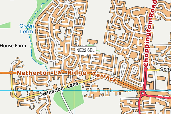 NE22 6EL map - OS VectorMap District (Ordnance Survey) NE22 6EL map - OS VectorMap District (Ordnance Survey)