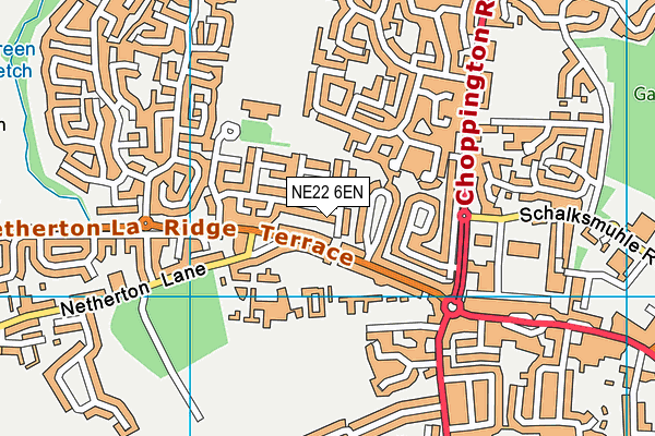 NE22 6EN map - OS VectorMap District (Ordnance Survey) NE22 6EN map - OS VectorMap District (Ordnance Survey)