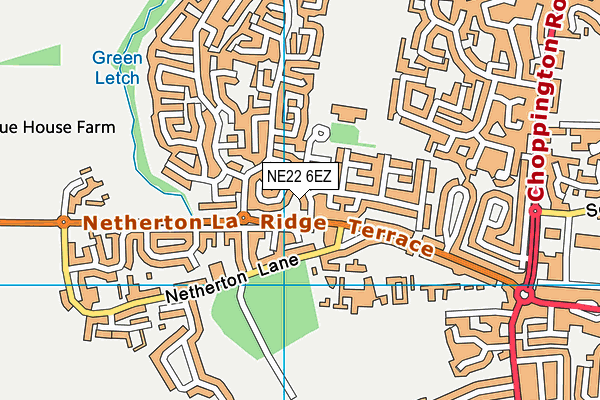 NE22 6EZ map - OS VectorMap District (Ordnance Survey) NE22 6EZ map - OS VectorMap District (Ordnance Survey)