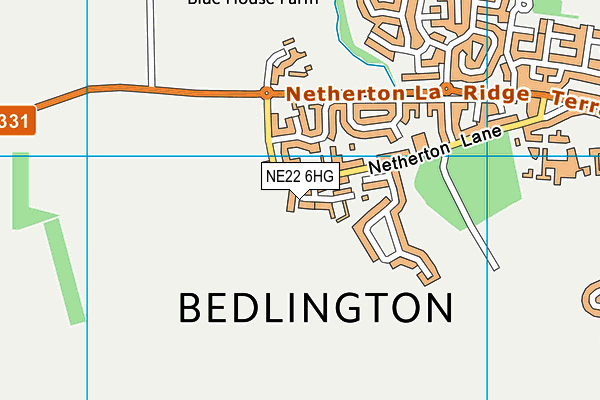 NE22 6HG map - OS VectorMap District (Ordnance Survey) NE22 6HG map - OS VectorMap District (Ordnance Survey)