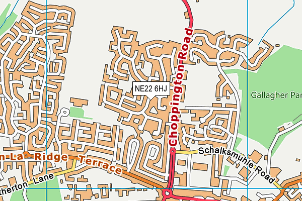 NE22 6HJ map - OS VectorMap District (Ordnance Survey)