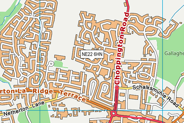 NE22 6HN map - OS VectorMap District (Ordnance Survey) NE22 6HN map - OS VectorMap District (Ordnance Survey)