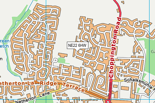 NE22 6HW map - OS VectorMap District (Ordnance Survey) NE22 6HW map - OS VectorMap District (Ordnance Survey)