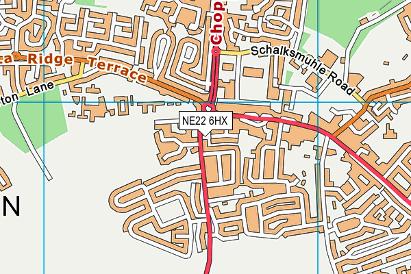 NE22 6HX map - OS VectorMap District (Ordnance Survey) NE22 6HX map - OS VectorMap District (Ordnance Survey)