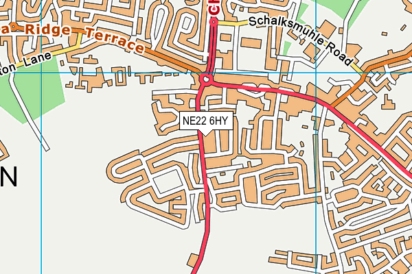 NE22 6HY map - OS VectorMap District (Ordnance Survey) NE22 6HY map - OS VectorMap District (Ordnance Survey)