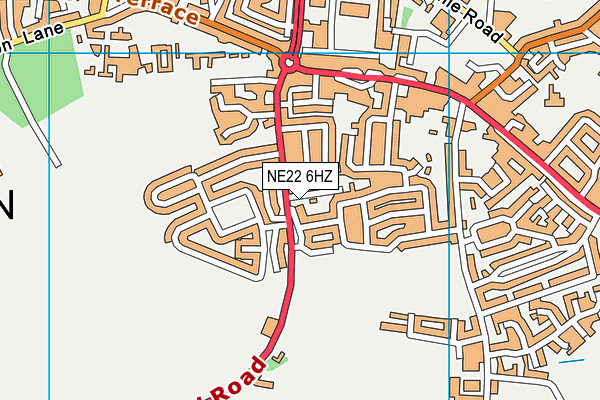 NE22 6HZ map - OS VectorMap District (Ordnance Survey) NE22 6HZ map - OS VectorMap District (Ordnance Survey)