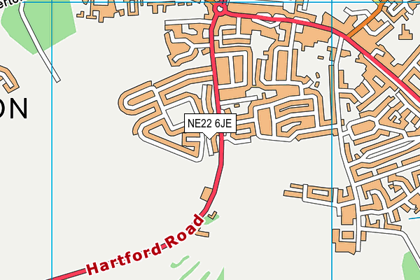 NE22 6JE map - OS VectorMap District (Ordnance Survey) NE22 6JE map - OS VectorMap District (Ordnance Survey)