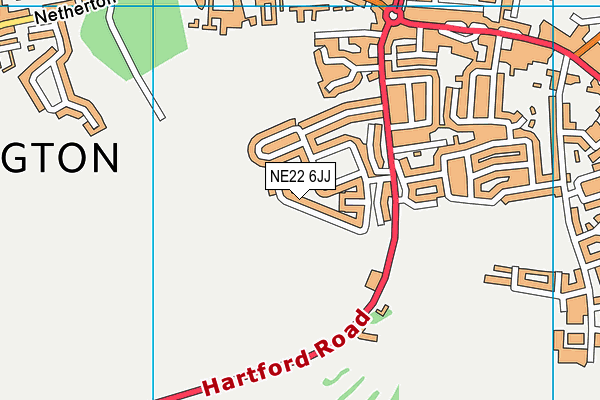 NE22 6JJ map - OS VectorMap District (Ordnance Survey) NE22 6JJ map - OS VectorMap District (Ordnance Survey)
