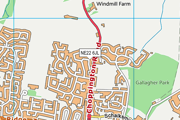 NE22 6JL map - OS VectorMap District (Ordnance Survey) NE22 6JL map - OS VectorMap District (Ordnance Survey)