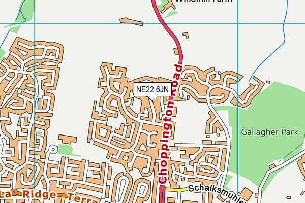 NE22 6JN map - OS VectorMap District (Ordnance Survey) NE22 6JN map - OS VectorMap District (Ordnance Survey)
