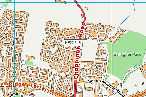 NE22 6JR map - OS VectorMap District (Ordnance Survey) NE22 6JR map - OS VectorMap District (Ordnance Survey)