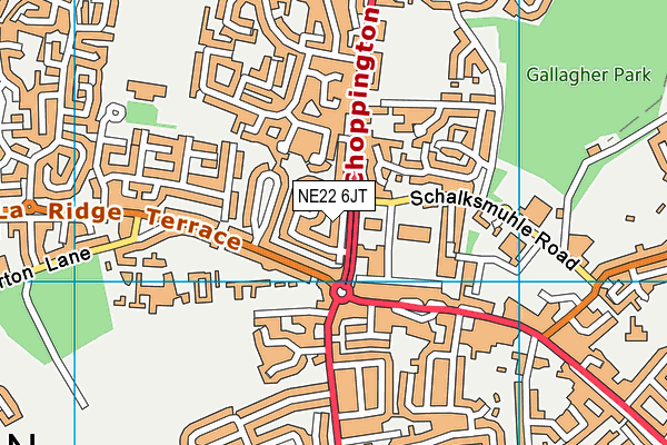 NE22 6JT map - OS VectorMap District (Ordnance Survey) NE22 6JT map - OS VectorMap District (Ordnance Survey)