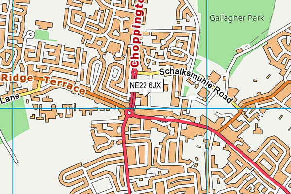NE22 6JX map - OS VectorMap District (Ordnance Survey) NE22 6JX map - OS VectorMap District (Ordnance Survey)