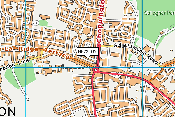 NE22 6JY map - OS VectorMap District (Ordnance Survey) NE22 6JY map - OS VectorMap District (Ordnance Survey)