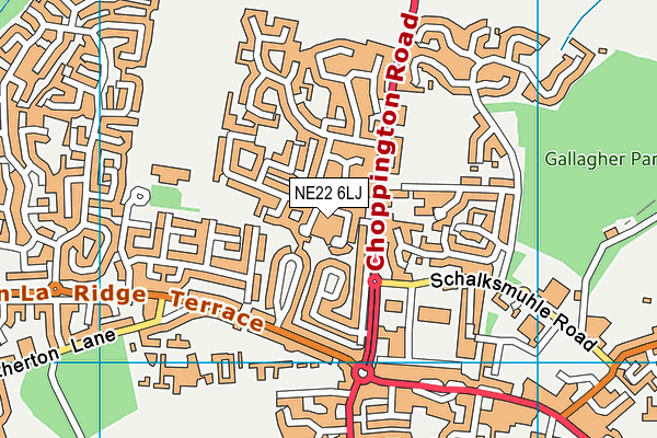 NE22 6LJ map - OS VectorMap District (Ordnance Survey) NE22 6LJ map - OS VectorMap District (Ordnance Survey)