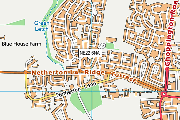 NE22 6NA map - OS VectorMap District (Ordnance Survey) NE22 6NA map - OS VectorMap District (Ordnance Survey)
