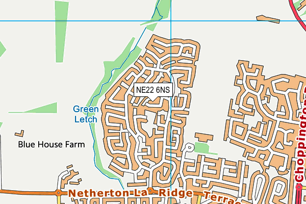 NE22 6NS map - OS VectorMap District (Ordnance Survey) NE22 6NS map - OS VectorMap District (Ordnance Survey)