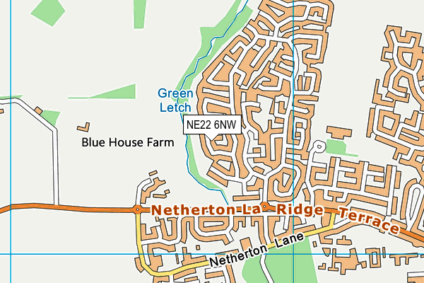 NE22 6NW map - OS VectorMap District (Ordnance Survey) NE22 6NW map - OS VectorMap District (Ordnance Survey)