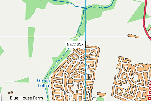 NE22 6NX map - OS VectorMap District (Ordnance Survey) NE22 6NX map - OS VectorMap District (Ordnance Survey)