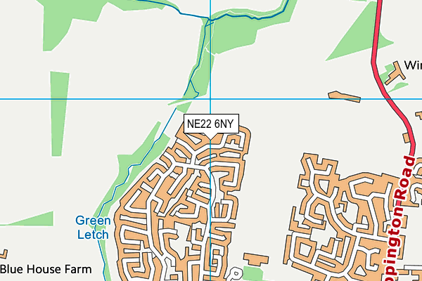 NE22 6NY map - OS VectorMap District (Ordnance Survey) NE22 6NY map - OS VectorMap District (Ordnance Survey)