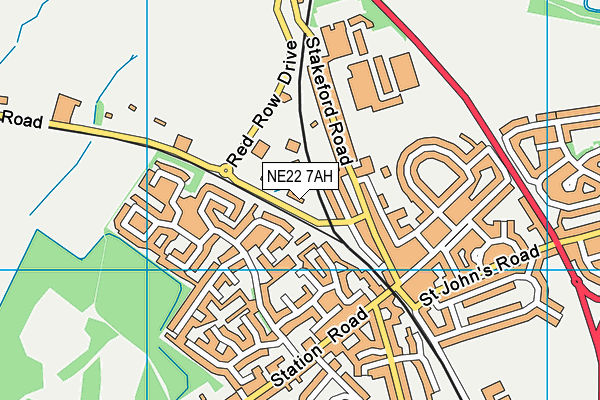 NE22 7AH map - OS VectorMap District (Ordnance Survey) NE22 7AH map - OS VectorMap District (Ordnance Survey)