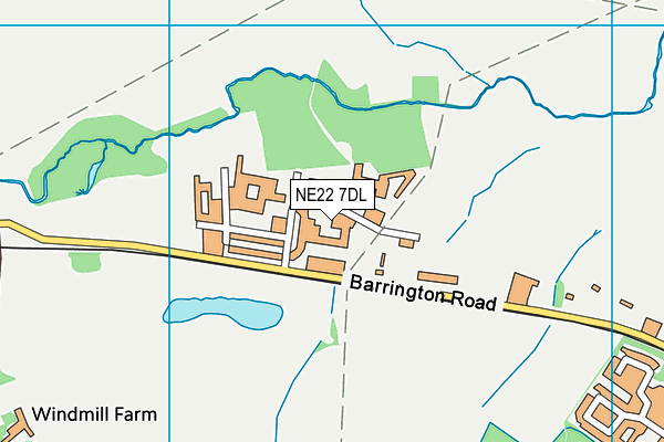 NE22 7DL map - OS VectorMap District (Ordnance Survey) NE22 7DL map - OS VectorMap District (Ordnance Survey)