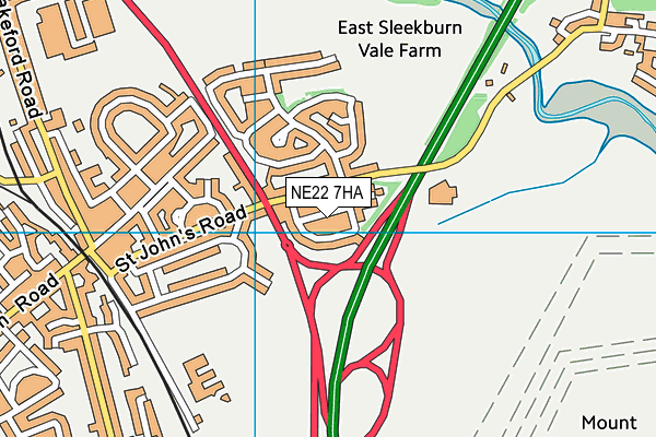 NE22 7HA map - OS VectorMap District (Ordnance Survey) NE22 7HA map - OS VectorMap District (Ordnance Survey)