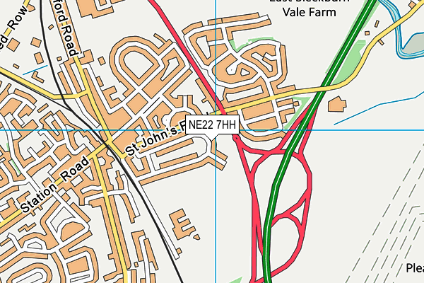 NE22 7HH map - OS VectorMap District (Ordnance Survey) NE22 7HH map - OS VectorMap District (Ordnance Survey)