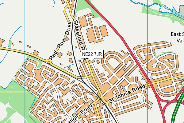NE22 7JR map - OS VectorMap District (Ordnance Survey) NE22 7JR map - OS VectorMap District (Ordnance Survey)