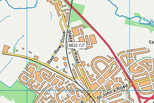 NE22 7JT map - OS VectorMap District (Ordnance Survey) NE22 7JT map - OS VectorMap District (Ordnance Survey)