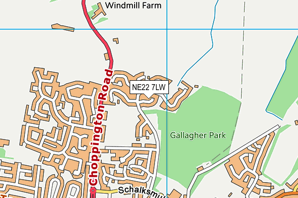NE22 7LW map - OS VectorMap District (Ordnance Survey) NE22 7LW map - OS VectorMap District (Ordnance Survey)