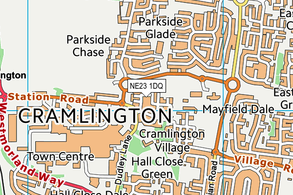 NE23 1DQ map - OS VectorMap District (Ordnance Survey) NE23 1DQ map - OS VectorMap District (Ordnance Survey)