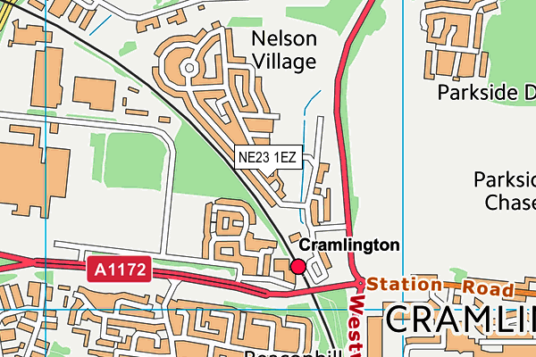 NE23 1EZ map - OS VectorMap District (Ordnance Survey)